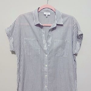 Lucky Brand Linen Striped Button Up